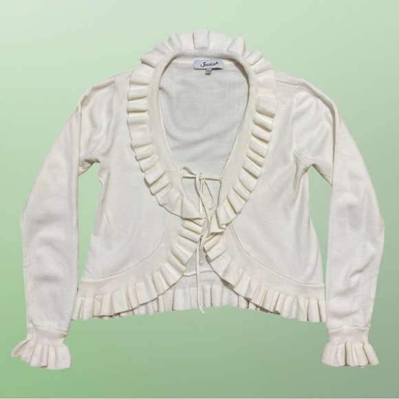 Ruffled tie-up cardigan - Picture 2 of 6